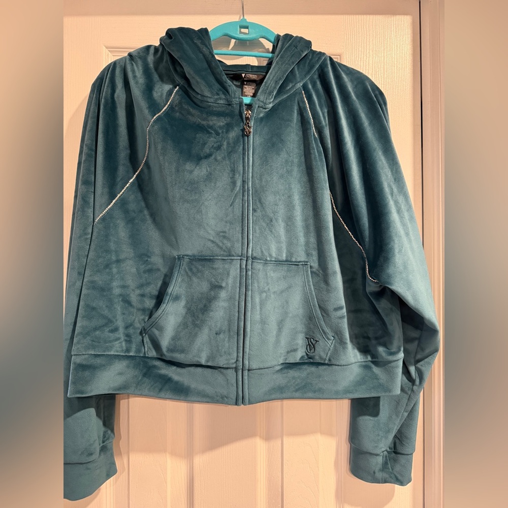 Victoria's Secret Emerald Green Velour Hoodie